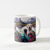 Mug Labrador sur une pagaie : Une aventure panoramique (Devant droit)