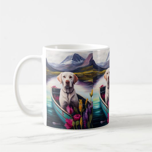 Mug Labrador sur une pagaie : Une aventure panoramique (Gauche)