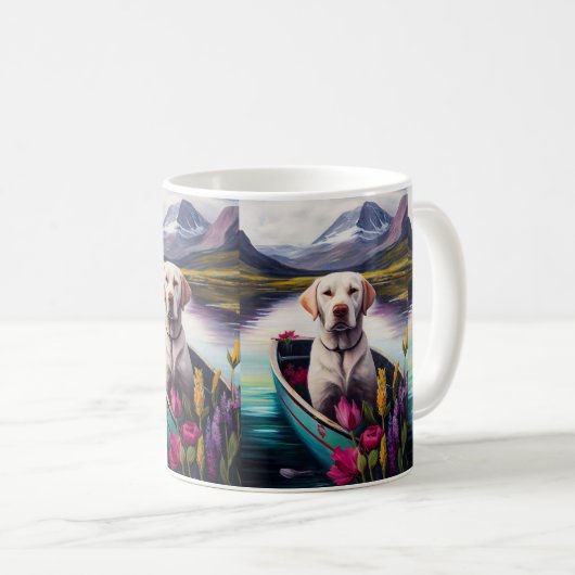 Mug Labrador sur une rame : une aventure Pittoresque (Devant droit)