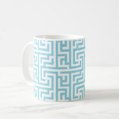 Mug Labyrinthe bleu clair et blanc (Devant gauche)