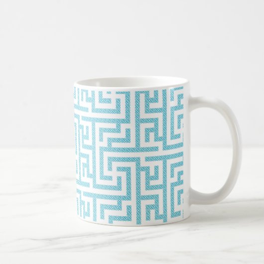 Mug Labyrinthe bleu clair et blanc (Droite)