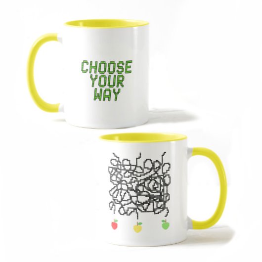 Mug Labyrinthe pixélisé et pommes