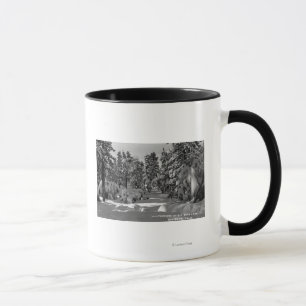 Mug Lac big Bear, CA dans la vue de neige d'hiver