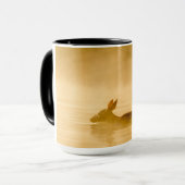 Mug lac Blanc-coupé la queue crossing de cerfs communs (Devant gauche)