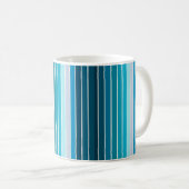 Mug Lac Blue Stripes Marine, Sky Blue, Aqua Monogramme (Devant droit)