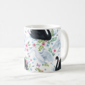 Mug Lac des Cygnes : Motif pastel aquarelle. (Devant droit)