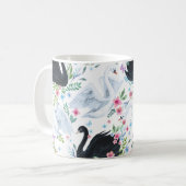 Mug Lac des Cygnes : Motif pastel aquarelle. (Devant gauche)