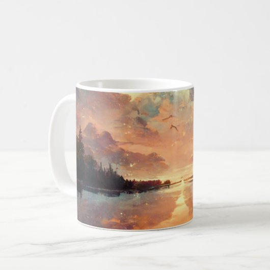 Mug Lac Dreamlike et Sunset | Landscape (Devant gauche)