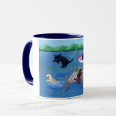 Mug Lac Fun Labradors Peinture (Devant gauche)