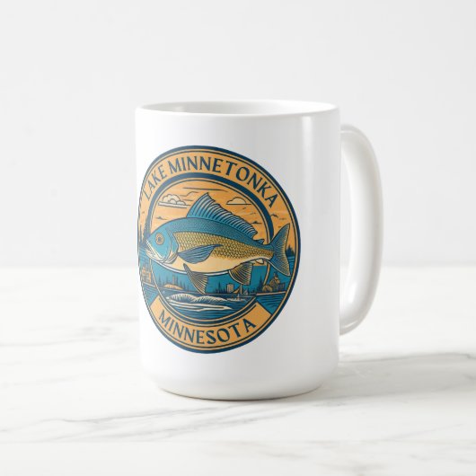 Mug Lac Minnetonka, Minnesota pêche et navigation de p (Devant droit)