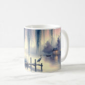 Mug Lac Serene Imaginaire avec saule et héron (Devant droit)