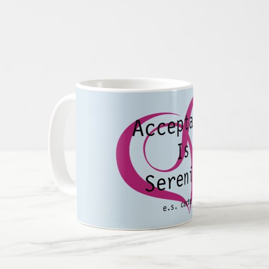 Mug L'acceptation est la sérénité (bleue) (Devant gauche)