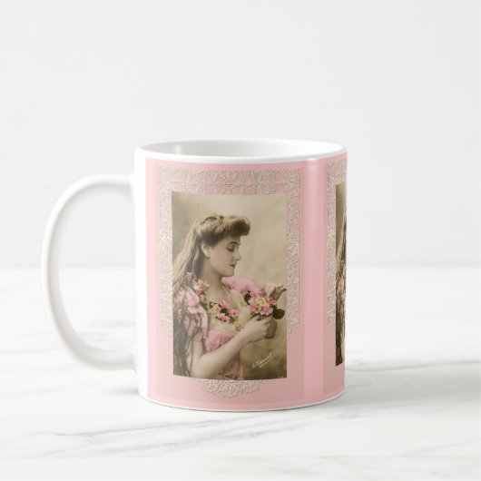 Mug lace and posies victorian lady (Gauche)