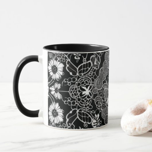 Mug Lace Floral Harmony (Avec donut)