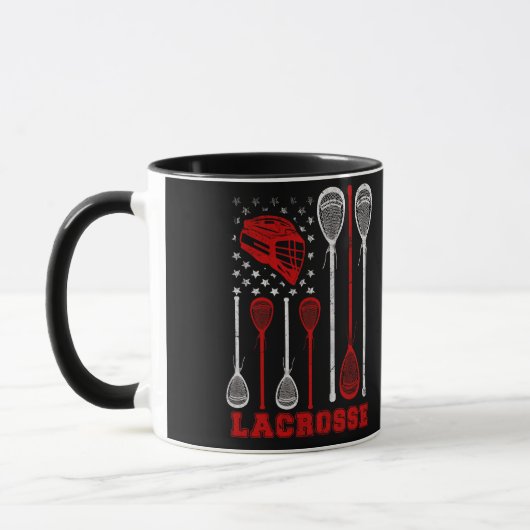 Mug Lacrosse American Flag Lax Sport (Gauche)