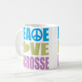 Mug Lacrosse d'amour de paix (Devant gauche)