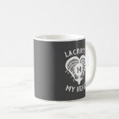 Mug Lacrosse Grey Mon Coeur (Devant droit)