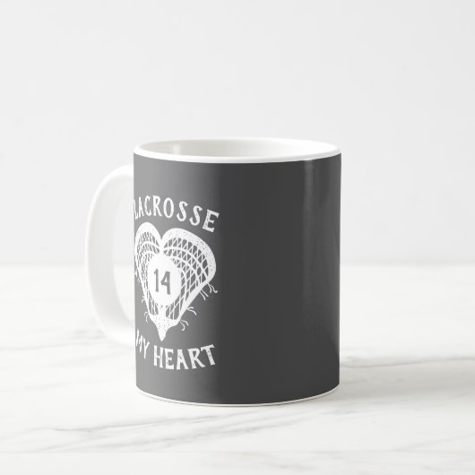 Mug Lacrosse Grey Mon Coeur (Devant gauche)