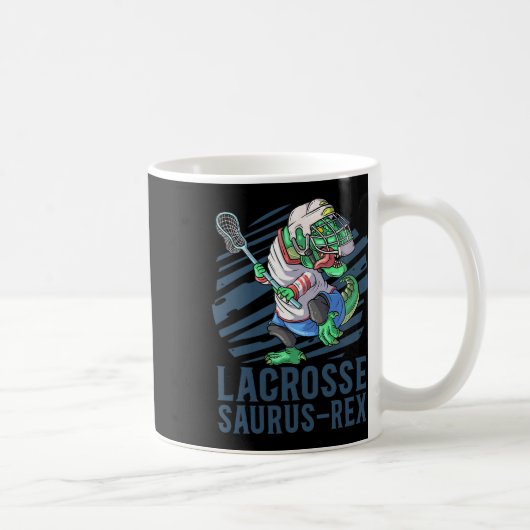 Mug Lacrosse-o-saurus T Rex Dinosaure Avec Bâton de La (Droite)