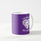 Mug Lacrosse violette Mon Coeur (Devant droit)