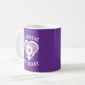 Mug Lacrosse violette Mon Coeur (Devant gauche)