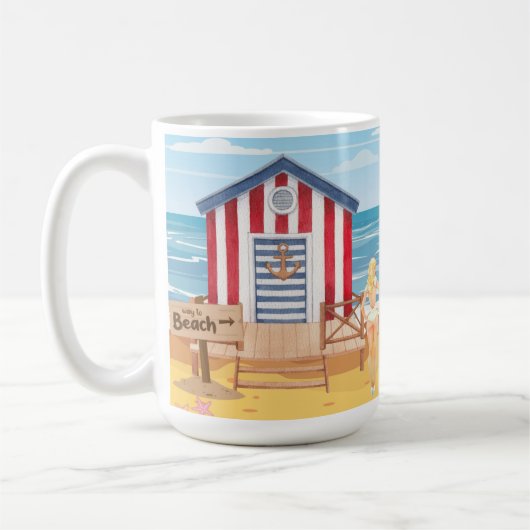 Mug ladie sur la plage (Gauche)