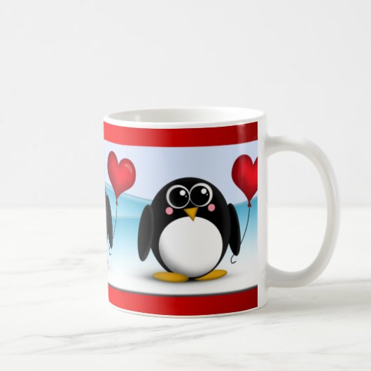 Mug L'adorable ballons de coeurs de pingouins La Saint (Droite)