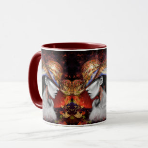Mug Lady Automne - Peinture Art