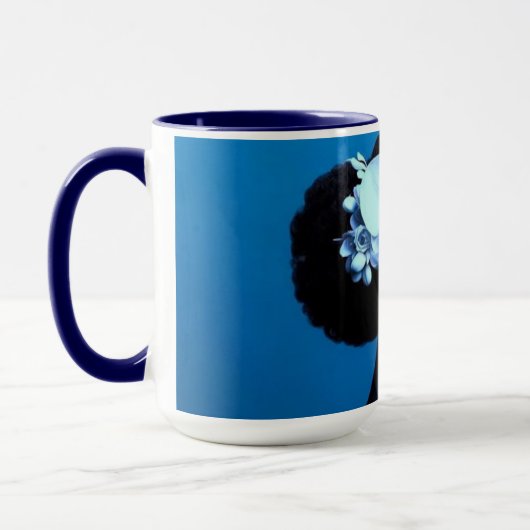Mug Lady Blue Postcard (Gauche)