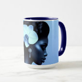 Mug Lady Blue Postcard (Devant droit)