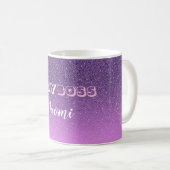 Mug Lady Boss sur nom de parties scintillant rose viol (Devant droit)