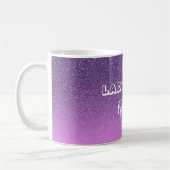Mug Lady Boss sur nom de parties scintillant rose viol (Gauche)