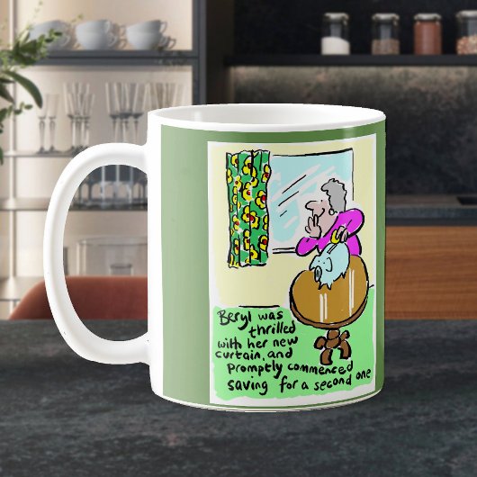 Mug Lady est contente de son nouveau rideau