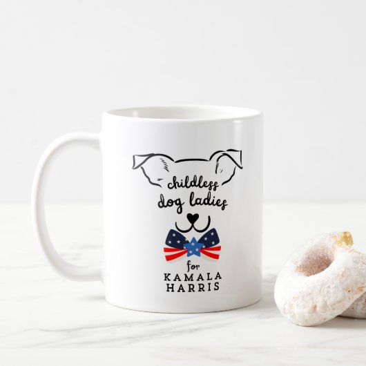 Mug Lady Kamala Harris Président de 2024 pour chien sa (Avec donut)