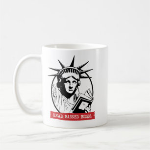 Mug Lady Liberty Lit Des Livres Interdits