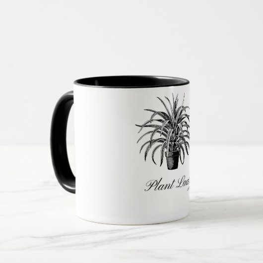 Mug Lady Mug, Plante noire et blanche (Devant gauche)
