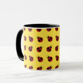 Mug Ladybug 60s rétro cool rouge jaune (Devant gauche)