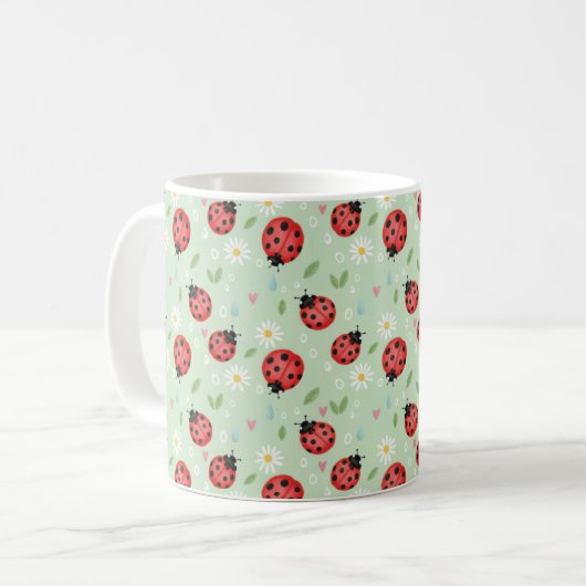 Mug Ladybug Flower Pattern (Devant gauche)