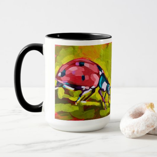 Mug Ladybug Painting - Gift for Insect Lovers (Avec donut)