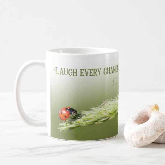 Mug Ladybugs avec une citation motivante état d'esprit (Avec donut)