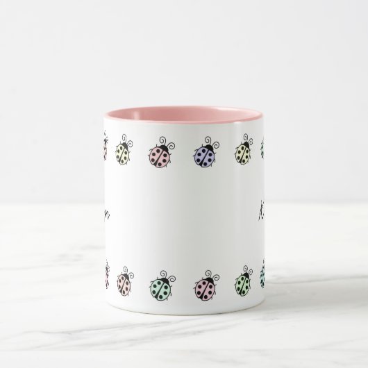 Mug Ladybugs Pastel Multicolor Frontière (Centre)