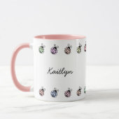 Mug Ladybugs Pastel Multicolor Frontière (Gauche)