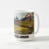 Mug L'affiche de voyage dans les Highlands d'Écosse (Devant droit)