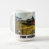 Mug L'affiche de voyage dans les Highlands d'Écosse (Devant gauche)