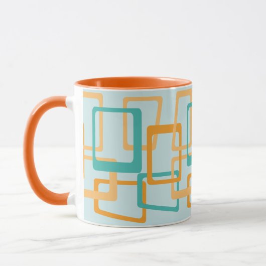 Mug L'Âge Atomique Du Milieu Du Siècle Rectangue Aqua, (Gauche)