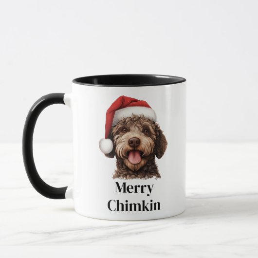 Mug Lagotto Romagnolo Chien Santa Hat Noël (Gauche)