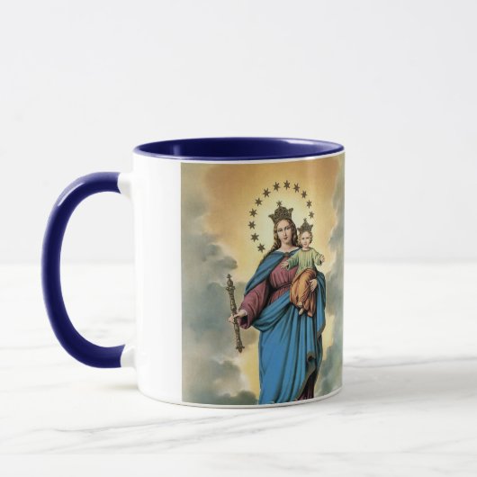 Mug L'aide de Mary des chrétiens prient pour nous la (Gauche)