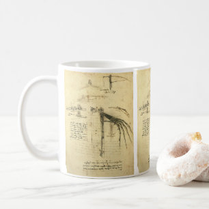 Mug L'aile de Léonard de Vinci, esquisse de machine vo