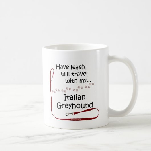 Mug Laisse de voyage pour Lévrier Italien (Droite)