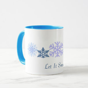 Mug Laisse-le neiger   Blue Snowflakes